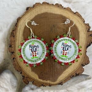 Beaded Christmas Earrings